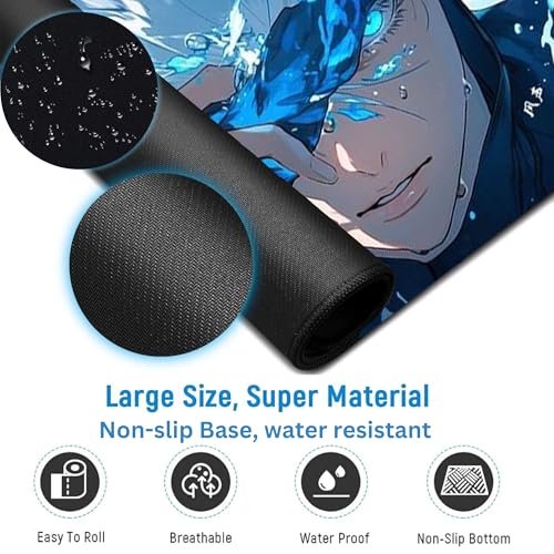 Image of Anime XL Extended Gaming Mouse Pad | XXL Large Desk Mat 60x30cm for Laptop & PC | Non-Slip Rubber Base, Waterproof, Durable & Smooth Surface | Office, Gaming & Study