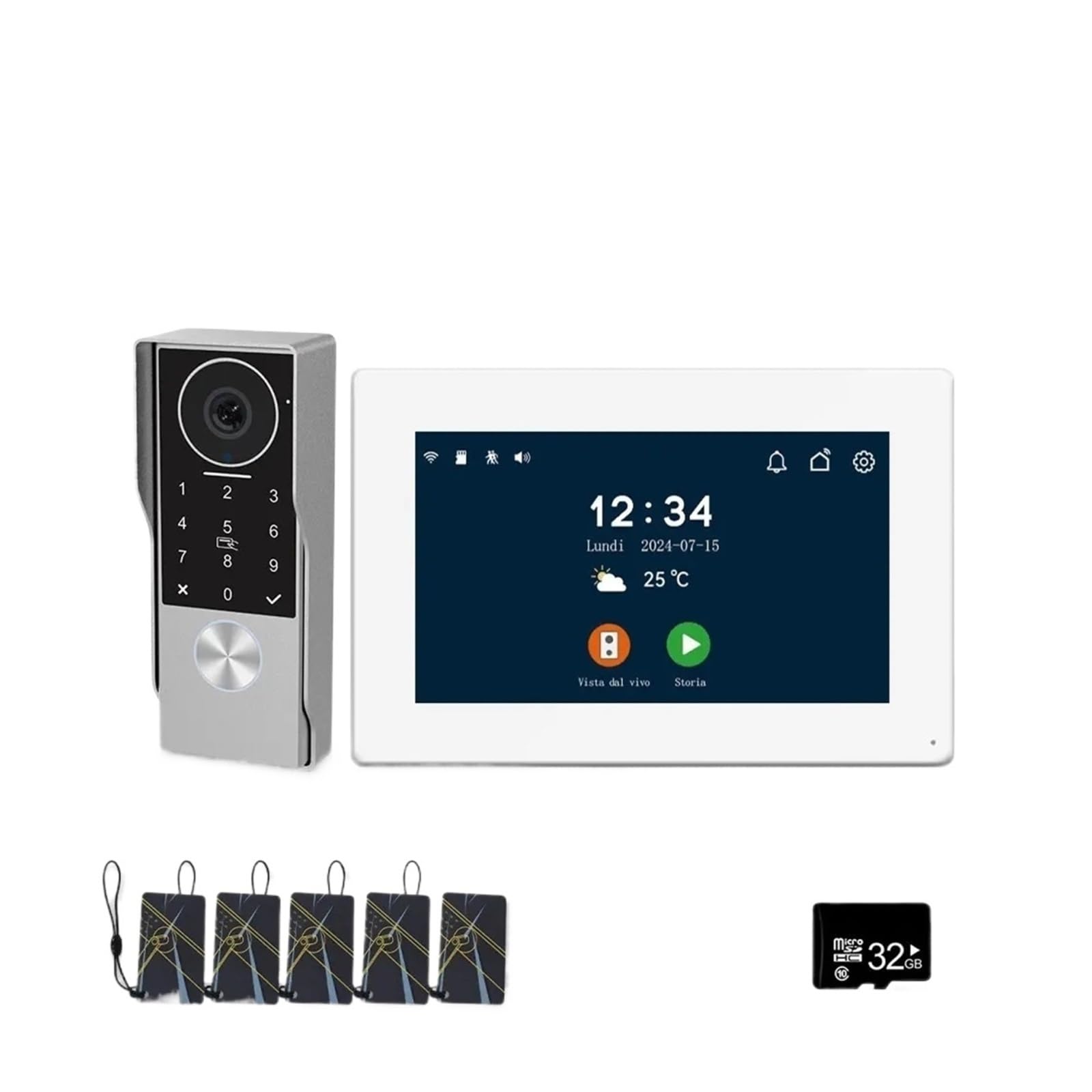 HVSYVVSRL Touch Screen Supports IP Cable1080P Waterproof Camera WIFI7/10-inch IPS2cableTuya Smart Intercom Doorbell With Cable Two Way Audio(1V1 7inch W)