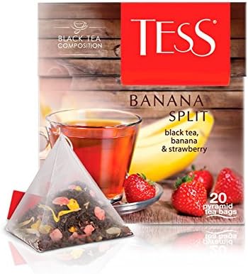 Tess Black Tea Banana Split 20 Pyramyd Tea Bags [Imported from Russia]