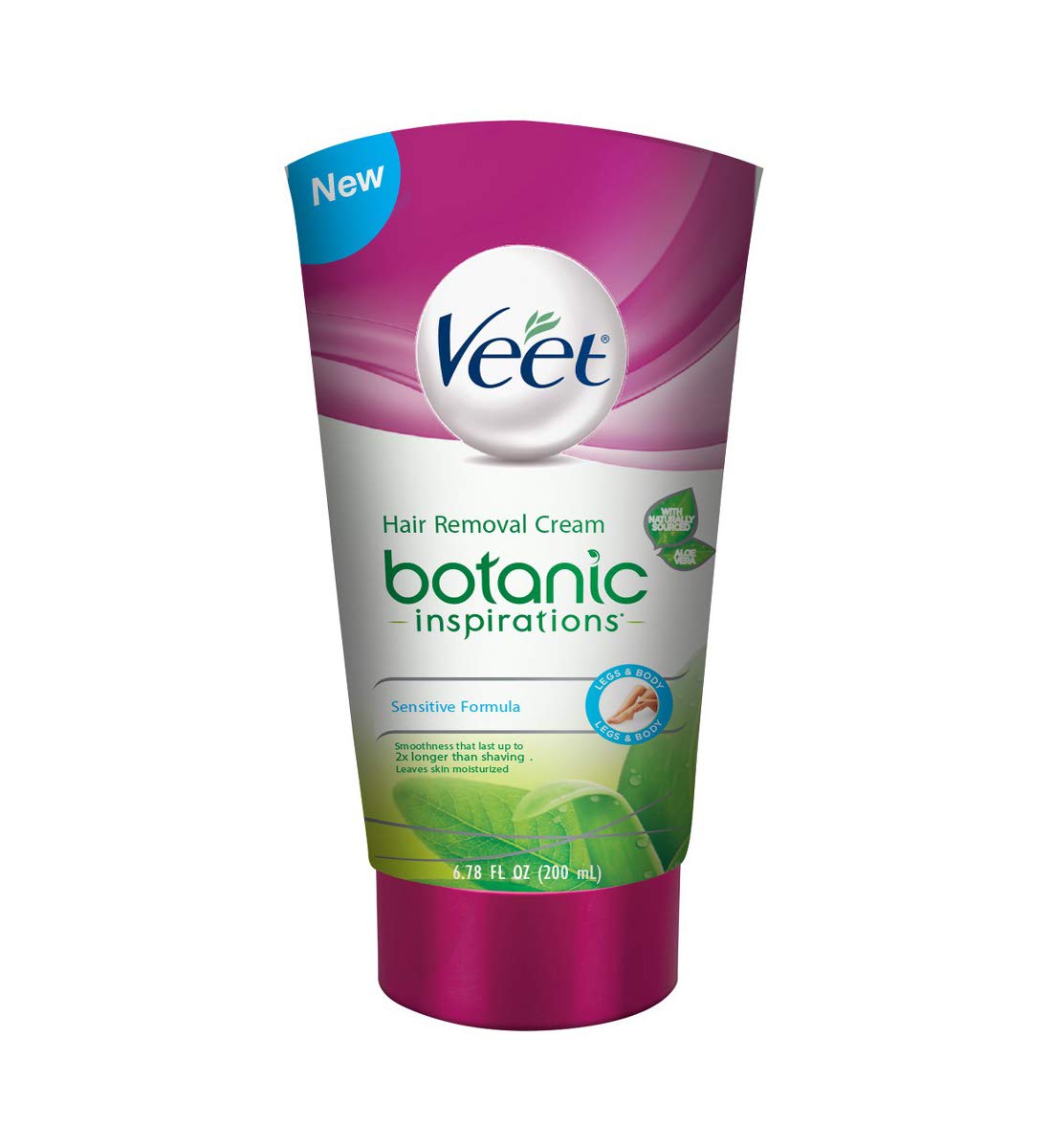 IQO Veet botanic inspirations hair remover cream 6.78 fluid ounce, Pink, 6.78 Fl Oz (Pack of 4)