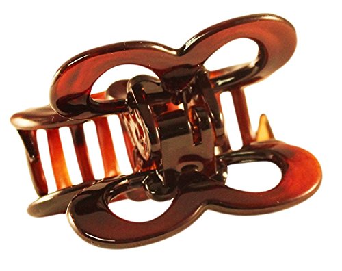 Pinza francesa color marrón con dientes planos de 3 pulgadas miniatura 3