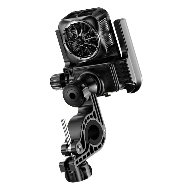 BKN Universal Motorcycle Bike Holder with Mobile Cooler Holder Stable Cooling Fan Bracket for Bike/Scooter/Motorcycle Model GW06 ABS Material Adhesive-image-45
