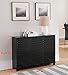 Kings Brand Furniture Wood Wave Design Console Table with Storage, Black