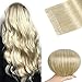 Tape in Hair Extensions 60 Platinum Blonde 100% Remy Human Hair Extensions Silky Straight for Fashion Women 20 Pcs/Package(18Inch #60 40g)