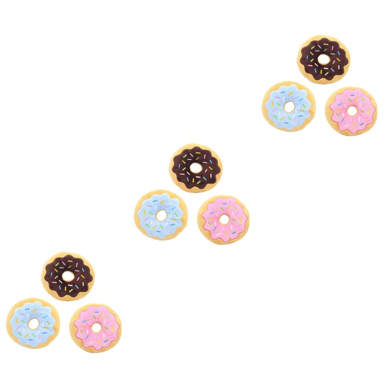 BESPORTBLE 9stücke Hundespielzeug Aus Plüsch Donutform Mit Quietscher Für Kau Und Spielspaß Fördert Zahnpflege Und Langeweile Farben Zufällig