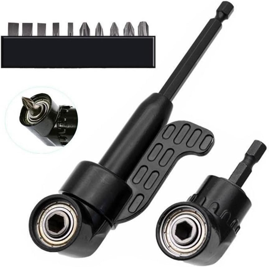 1PCS 105 Degree Right Angle Drill Adapter, Soft Shaft Black Long Turn Short Straight 10pcs Batch Head Corner Tool, Hand Drilling Tool 1, 05 Screwdriver, Turning Hexagonal Handle