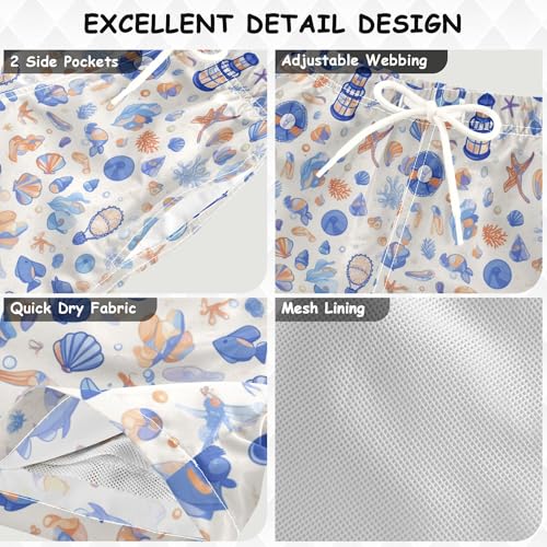 linqin Blue Boat Boys Swim Trunks Toddler Beach Board Shorts, Quick Dry Swim Shorts Suits 2-16 Years3