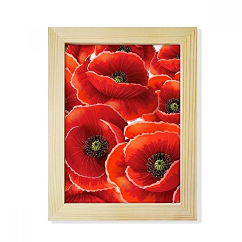 Marco de la foto de madera DIYthinker pintura amapola roja cuadro decorativo escritorio 6x8 2