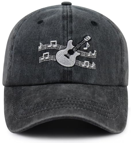 Music Gifts for Men Women Guitar Accessories Music Hat Guitar Decor Baseball Cap Fathers Mothers Day Birthday Gifts for Musicians Guitarist Friend Black
