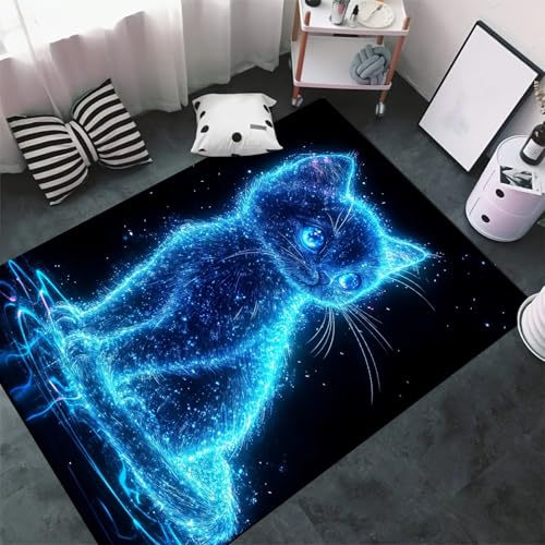 Tapis antidérapant tapis impression en chat animal 3D confortable grand format