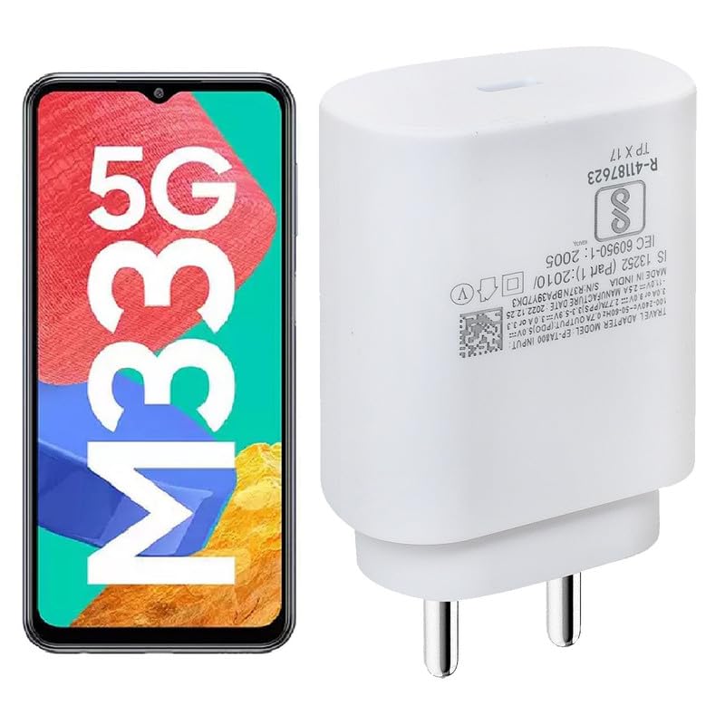 Image of 25W Type-C Super Fast Charger Compatible for Samsung Galaxy M33 5G /F14 /A14 /M14 Mobile Phone Charging True PD Adapter [Quick Charge] Power Delivery Rapid Adaptive Wall Charger - 25 Watt (White)