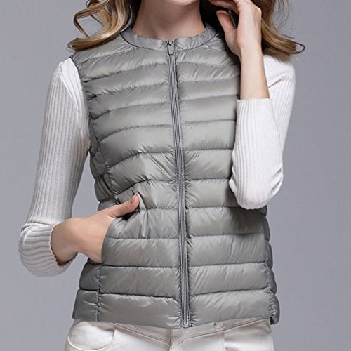 LvRao Donna Giacche di Piuma Senza Maniche collo