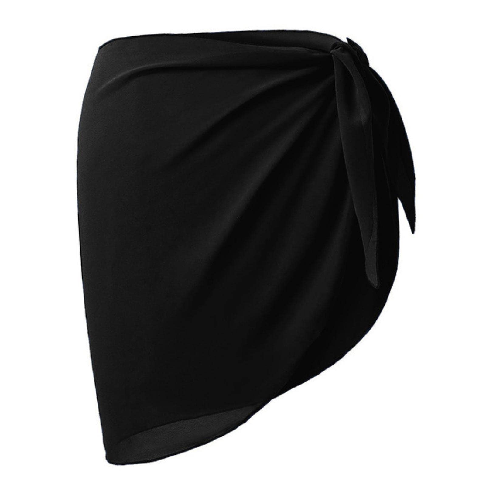 shopora Chiffon Cover Up Solid Women'S Summer Bathing Suit Bottom Short Skirt 50Cmx140Cm Black | Womens Clothing | Skirts-picture-27