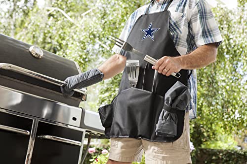 Image of Picnic TIME BBQ Apron Tote Pro Grill Set, (Black with Gray Accents)