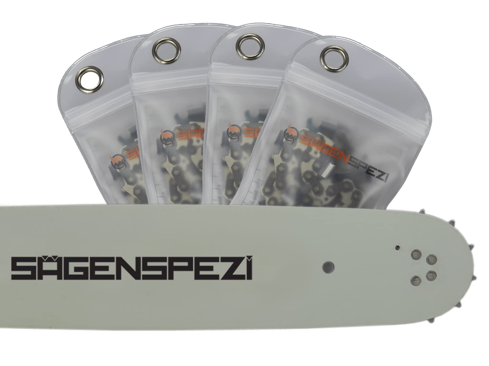 Sägenspezi - Juego de espadas (38 cm, 4 cadenas de media cincel, 1,3 mm, compatible con Makita EA4300F)