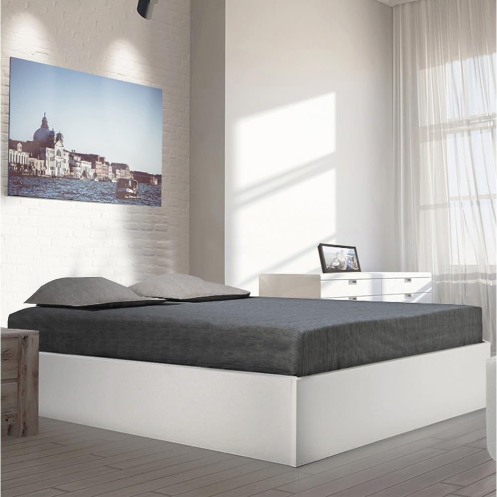 WEBER INDUSTRIES Lit Coffre Bilbao 160x200 cm + sommier/Blanc