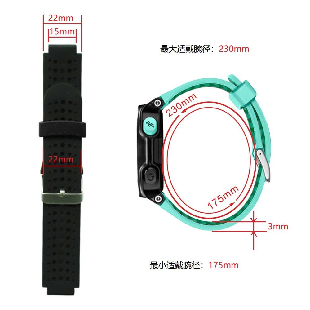 Pasek do smartwatcha Garmin Forerunner 220/230/235/620/630/735XT, miękki silikonowy pasek na nadgarstek do bransoletki Garmin Forerunner 735XT, Agat