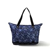 Baggallini Women's Carryall Expandable Packable Tote, Indigo Petal