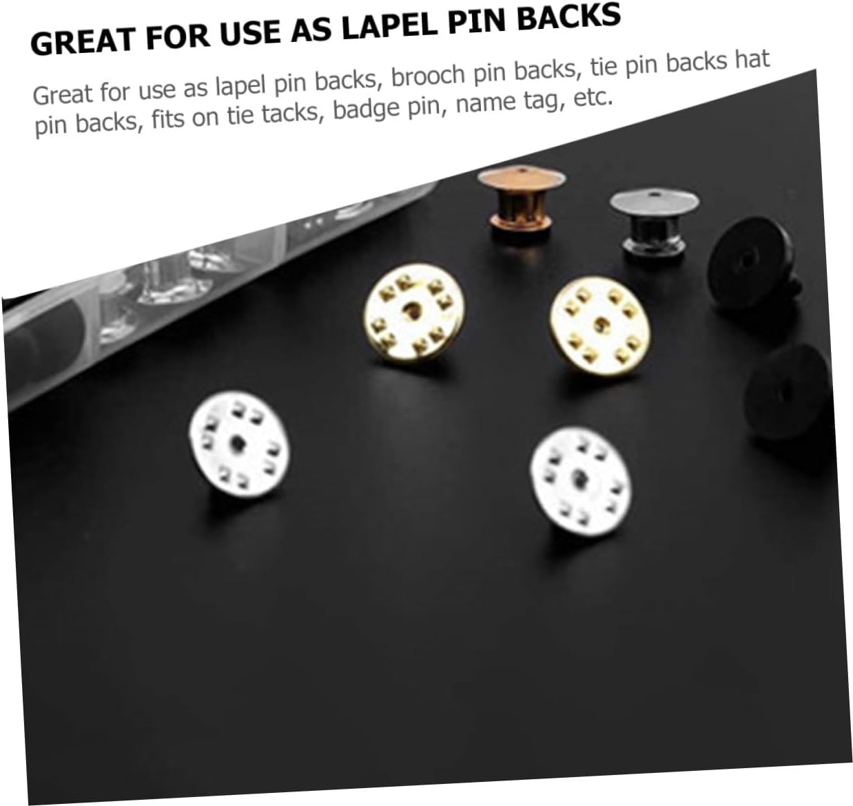 1 Box Flat Round Rubber Pin Backs for Lapel Pins Badge Backings Secure Locking Clasp with Easy-Grasp Handle for Tie Tacks Brooches Jewelry Crafting and Service Bars