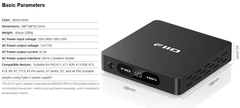 FiiO Darkside Pro Low-noise regulated linear power supply (Black) — view 2