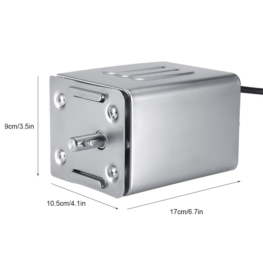 Ejoyous Grill Rotisserie Motor, Stainless Steel BBQ Rotisserie Motor 15W Electric Roaster Barbecue Motor for Outdoor Barbecue Grilling Camping, 50-70KGF Rated Load(Silver)