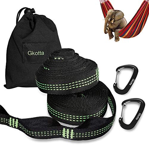 Gkotta XL Hammock Straps, Hammock Tree Straps Lightweight 20FT Long 32 Adjustable Loops Total with 2 Carabiners Holds up to 1000 Lbs Each Strap