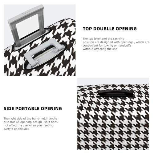 Luggage Cover Protector - Houndstooth Black and White Print Suitcase Covers for Luggage Fit 29-32 Inch Suitcase4