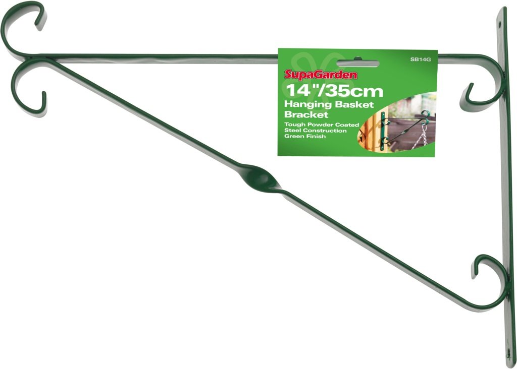 SupaGarden Hanging Basket Bracket 35cm 14" Green Colour 475255 SALE