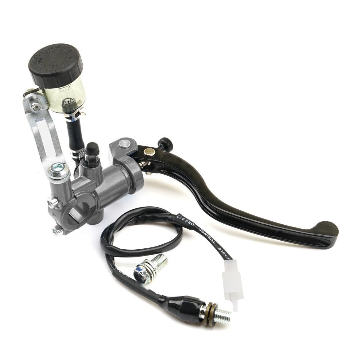 Riderai Right Grey Motorbike Clutch Levers Universal Motocycle Radial Brake Clutch Pump For Master Cylinder Levers Handle 17.5Mm Piston(Right Grey)