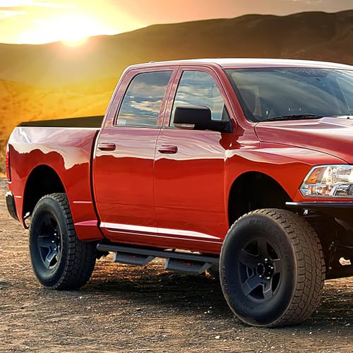 Image of Nilight Running Boards Compatible for 2009-2018 Dodge Ram 1500 Crew Cab 2019-2024 1500 Classic 2010-2024 2500 3500 4 Inch Drop Side Steps Bolt-on Black Powder Coated Nerf Bars