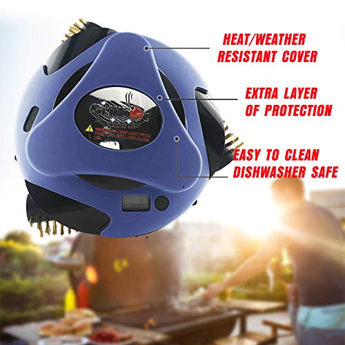 Grillbot Silicone Cover Automatic Grill Cleaning Robot - Provides Extra Protection - Weather & Heat Resistant up to 250°F - Noise Reduction - Dishwasher Safe - BBQ Accessories (Blue)