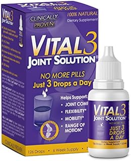 Vital 3 Joint Solution Clinically Proven Liquid Knee Relief Supplement Biologically Active Fragments of Collagen Type II-n1 Supports Joint Flexibility and Mobility