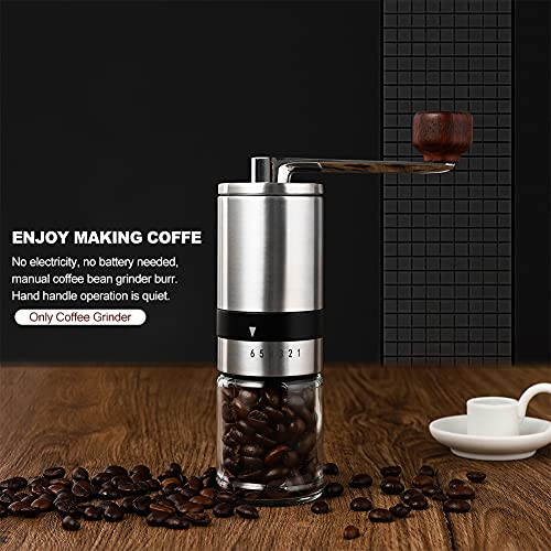 POHOVE Manuelle Kaffeemühle Einstellbare Grobheit Keramikmühle Handkaffeemühle mit 6 präzisen Einstellungsstufen für… – Bild 4