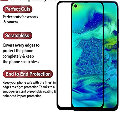 Image of Screen Protector for Samsung Galaxy A60 | M40 | M40s (Black) Tempered Glass Edge-to-Edge 6D Screen Guard With Installation Kit
