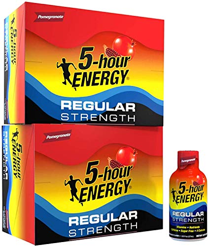 5 our energy - 5-hour ENERGY Shot, Regular Strength, Pomegranate, 1.93 Ounce, 24 Count