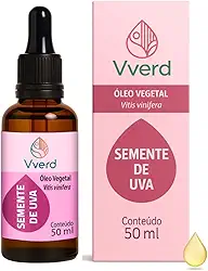 Óleo De Uva 50ml Vegetal Prensado a Frio,100% Puro e Vegano Alto Poder De Hidratação Para Corpo e Rosto Vverd