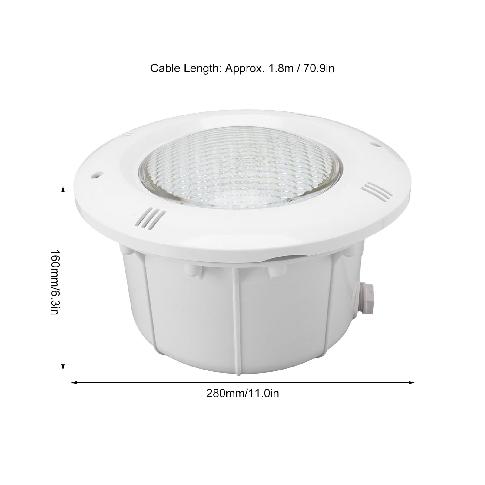 Ejoyous 18W RGB-LED-Schwimmbadleuchte, PC-ABS-LED-Unterwasser-Schwimmbadleuchte, AC12V-Fernbedienung IP68 Eingebettetes Design für Pools, Brunnen, Teiche