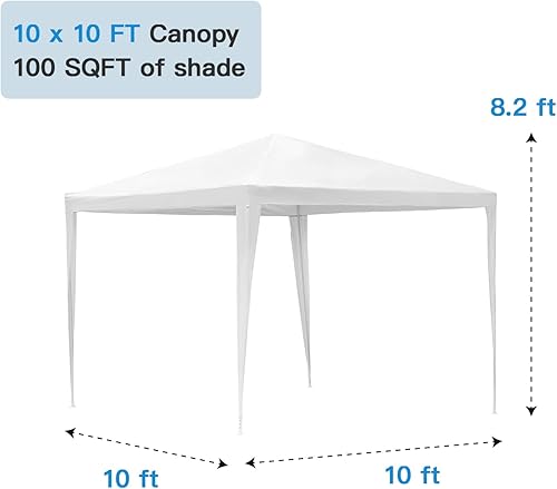 Miniatura 7 de Toldo impermeable para exteriores, 10 x 10 pies, carpa para fiesta, boda, carpa para bodas, color blanco