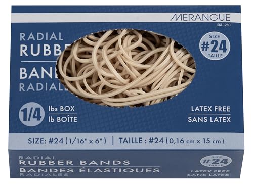Merangue Size #24 Rubber Bands, 6" x 1/16", Natural Rubber, 1/4 lb Box image 3
