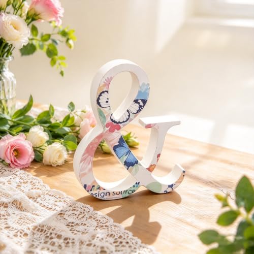 Freeas Weiße Holzbuchstaben 10 cm für Wanddekoration & Basteln (&) – Ansicht 1