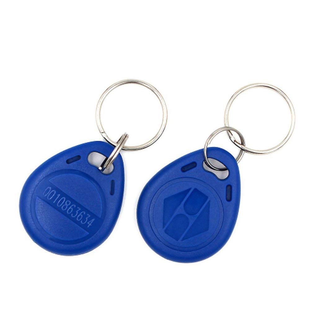 YAVIS EM4100, TK4100, targhette portachiavi con RFID da 125 KHz, in sola lettura, Controllo di Accesso Carta Chiave Prossimità Key fobs, 100 pezzi, blu