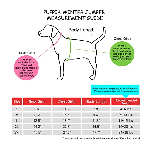 Puppia Hibiskus Hundepullover Wintersaison, integriertes Geschirr für kleine und mittelgroße Hunde, Orange, Größe S