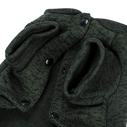 Hundepulli Hunde Bekleidung Hundemantel Haustiere Katze Welpen Winterjacke mit Brustschutz Winter Hundejacke Baumwolle Winterpulli Hundebekleidung für Outdoor Geschenk Freizeit Spazieren Grün XL