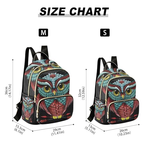 Image of ALAZA Boho Owl Print Bohemian Small Backpack Purse for Women Travel Bag Fashion Daypack Back Pack Shoulder Bag