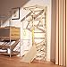MulinsonFly 5-in-1 Wooden Indoor Jungle Gym for Kids, Wall-Mounted Swedish Ladder with Pull-Up Bar, Rings, Swing, and Slide – Montessori-Inspired Kids Playset for Fun & Development, Ages 3-8