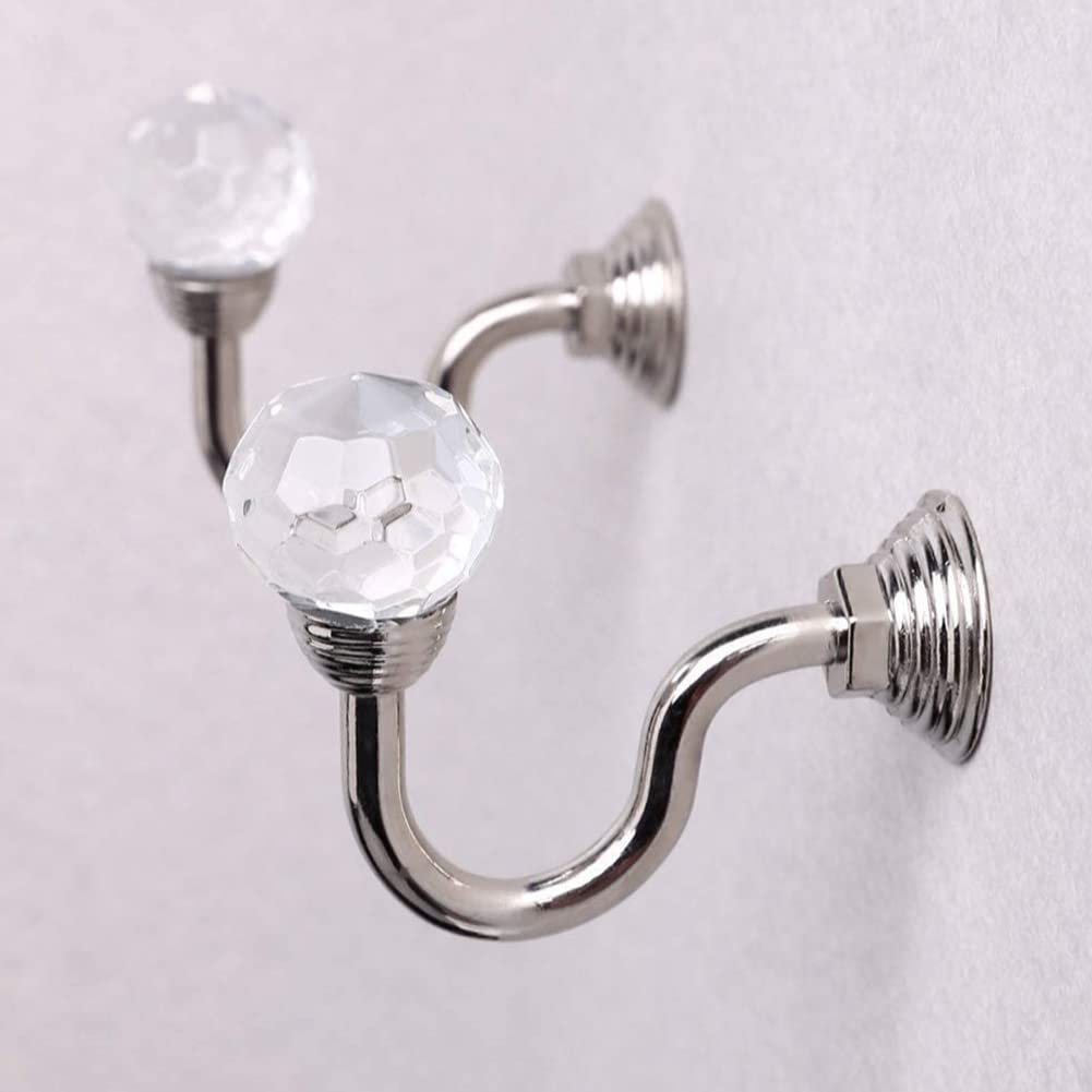 Nicoone Embrasses De Rideaux Métal Rétro 1 Paire - Crochets Cristal Décoratifs Argent Pour Fenêtres