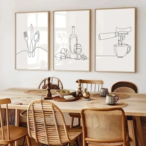 Affiche vin et fromage pour déco murale de salle à manger moderne