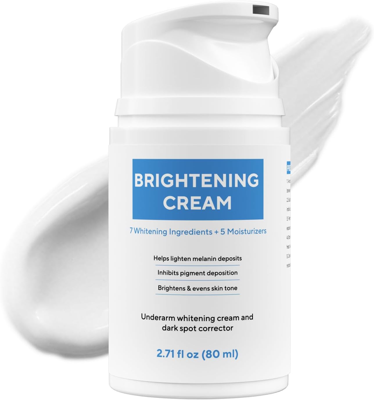 Skin Bleaching Cream, Dark Spot Remover for Body and Face, 2.71 fl oz Skin Lightening Whitening Cream with Vitamin C for Intimate Parts, Armpit, Inner Thigh, Dark Elbows and Knees, Bikini Areas