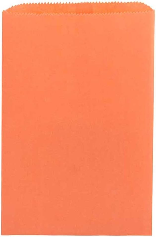Hygloss Products Colored Paper Bags – 100 Pinch Bottom Colorful Arts and Crafts Bags - 6 x 9 Inch, Orange