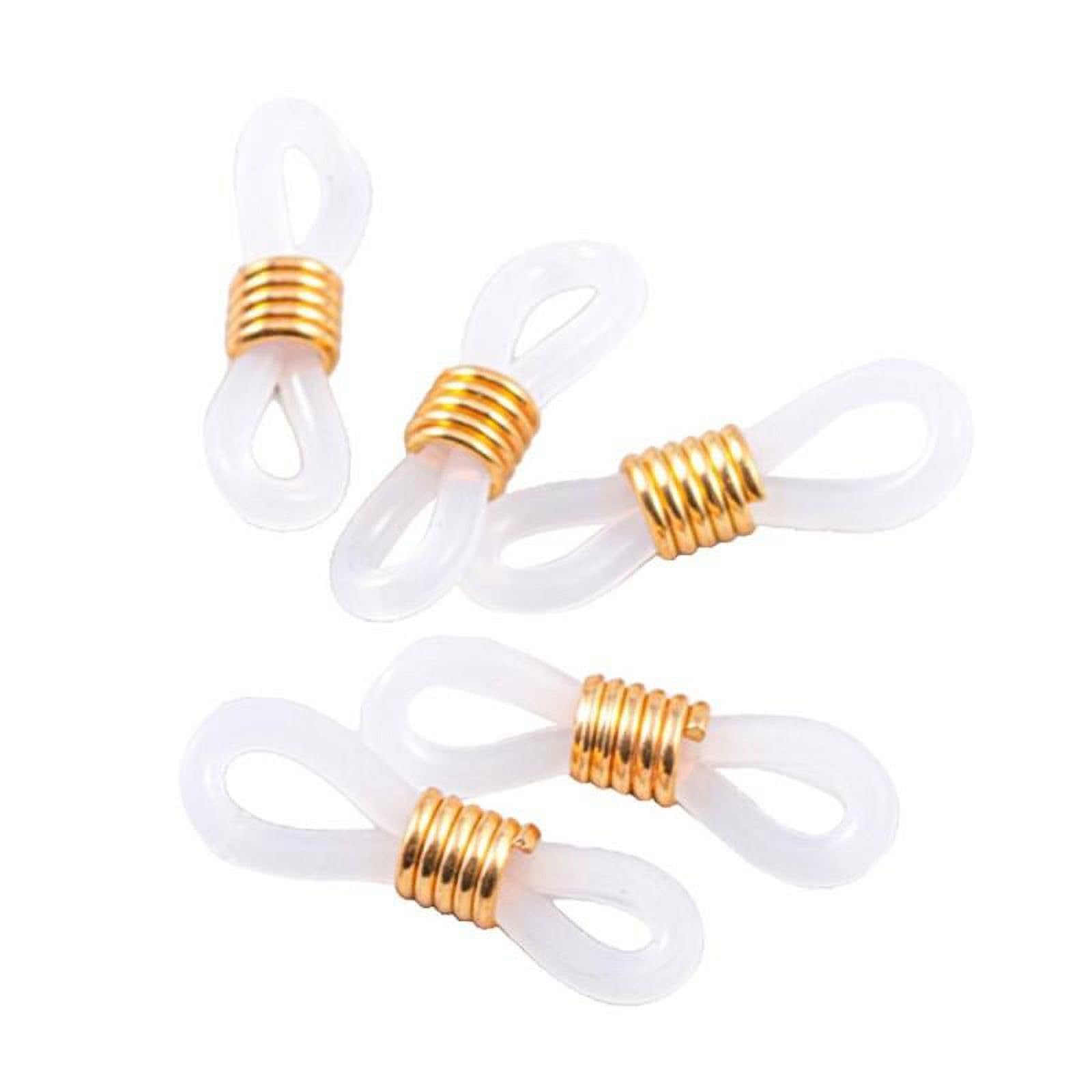 Anti-Slip Ends Retainer Connector Holder Eyeglass Chain | 100pcs | White-Golden